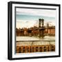 Manhattan Bridge with the Empire State Building at Sunset from Brooklyn-Philippe Hugonnard-Framed Photographic Print