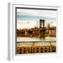 Manhattan Bridge with the Empire State Building at Sunset from Brooklyn-Philippe Hugonnard-Framed Photographic Print