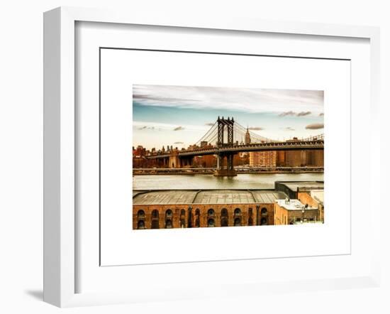 Manhattan Bridge with the Empire State Building at Sunset from Brooklyn-Philippe Hugonnard-Framed Art Print