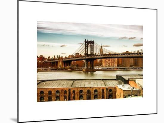 Manhattan Bridge with the Empire State Building at Sunset from Brooklyn-Philippe Hugonnard-Mounted Art Print