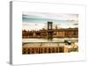 Manhattan Bridge with the Empire State Building at Sunset from Brooklyn-Philippe Hugonnard-Stretched Canvas