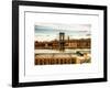 Manhattan Bridge with the Empire State Building at Sunset from Brooklyn-Philippe Hugonnard-Framed Art Print