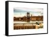 Manhattan Bridge with the Empire State Building at Sunset from Brooklyn-Philippe Hugonnard-Framed Stretched Canvas