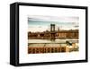 Manhattan Bridge with the Empire State Building at Sunset from Brooklyn-Philippe Hugonnard-Framed Stretched Canvas