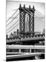 Manhattan Bridge with the Empire State Building Center from Brooklyn Bridge-Philippe Hugonnard-Mounted Photographic Print