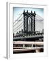 Manhattan Bridge with the Empire State Building Center from Brooklyn Bridge-Philippe Hugonnard-Framed Photographic Print