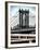 Manhattan Bridge with the Empire State Building Center from Brooklyn Bridge-Philippe Hugonnard-Framed Photographic Print