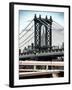 Manhattan Bridge with the Empire State Building Center from Brooklyn Bridge-Philippe Hugonnard-Framed Photographic Print