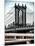 Manhattan Bridge with the Empire State Building Center from Brooklyn Bridge-Philippe Hugonnard-Mounted Photographic Print