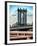 Manhattan Bridge with the Empire State Building Center from Brooklyn Bridge-Philippe Hugonnard-Framed Photographic Print