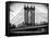 Manhattan Bridge with the Empire State Building Center from Brooklyn Bridge-Philippe Hugonnard-Framed Stretched Canvas