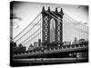 Manhattan Bridge with the Empire State Building Center from Brooklyn Bridge-Philippe Hugonnard-Stretched Canvas