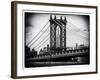 Manhattan Bridge with the Empire State Building Center from Brooklyn Bridge-Philippe Hugonnard-Framed Photographic Print