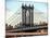 Manhattan Bridge with the Empire State Building Center from Brooklyn Bridge-Philippe Hugonnard-Mounted Photographic Print