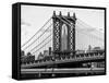 Manhattan Bridge with the Empire State Building Center from Brooklyn Bridge-Philippe Hugonnard-Framed Stretched Canvas