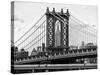 Manhattan Bridge with the Empire State Building Center from Brooklyn Bridge-Philippe Hugonnard-Stretched Canvas