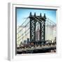 Manhattan Bridge with the Empire State Building Center from Brooklyn Bridge-Philippe Hugonnard-Framed Photographic Print