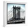 Manhattan Bridge with the Empire State Building Center from Brooklyn Bridge-Philippe Hugonnard-Framed Photographic Print