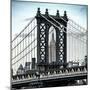 Manhattan Bridge with the Empire State Building Center from Brooklyn Bridge-Philippe Hugonnard-Mounted Photographic Print