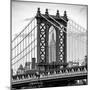 Manhattan Bridge with the Empire State Building Center from Brooklyn Bridge-Philippe Hugonnard-Mounted Photographic Print