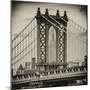 Manhattan Bridge with the Empire State Building Center from Brooklyn Bridge-Philippe Hugonnard-Mounted Photographic Print