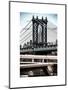Manhattan Bridge with the Empire State Building Center from Brooklyn Bridge-Philippe Hugonnard-Mounted Art Print