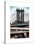 Manhattan Bridge with the Empire State Building Center from Brooklyn Bridge-Philippe Hugonnard-Stretched Canvas