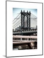 Manhattan Bridge with the Empire State Building Center from Brooklyn Bridge-Philippe Hugonnard-Mounted Art Print