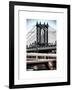 Manhattan Bridge with the Empire State Building Center from Brooklyn Bridge-Philippe Hugonnard-Framed Art Print