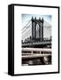 Manhattan Bridge with the Empire State Building Center from Brooklyn Bridge-Philippe Hugonnard-Framed Stretched Canvas