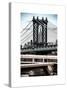 Manhattan Bridge with the Empire State Building Center from Brooklyn Bridge-Philippe Hugonnard-Stretched Canvas