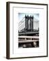 Manhattan Bridge with the Empire State Building Center from Brooklyn Bridge-Philippe Hugonnard-Framed Art Print