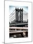 Manhattan Bridge with the Empire State Building Center from Brooklyn Bridge-Philippe Hugonnard-Mounted Art Print