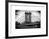 Manhattan Bridge with the Empire State Building Center from Brooklyn Bridge-Philippe Hugonnard-Framed Art Print