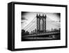 Manhattan Bridge with the Empire State Building Center from Brooklyn Bridge-Philippe Hugonnard-Framed Stretched Canvas