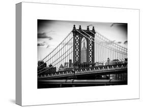 Manhattan Bridge with the Empire State Building Center from Brooklyn Bridge-Philippe Hugonnard-Stretched Canvas