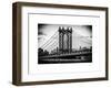 Manhattan Bridge with the Empire State Building Center from Brooklyn Bridge-Philippe Hugonnard-Framed Art Print