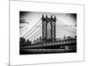 Manhattan Bridge with the Empire State Building Center from Brooklyn Bridge-Philippe Hugonnard-Mounted Art Print