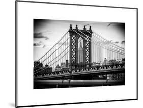 Manhattan Bridge with the Empire State Building Center from Brooklyn Bridge-Philippe Hugonnard-Mounted Art Print