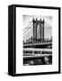 Manhattan Bridge with the Empire State Building Center from Brooklyn Bridge-Philippe Hugonnard-Framed Stretched Canvas