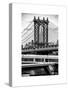 Manhattan Bridge with the Empire State Building Center from Brooklyn Bridge-Philippe Hugonnard-Stretched Canvas