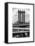 Manhattan Bridge with the Empire State Building Center from Brooklyn Bridge-Philippe Hugonnard-Framed Stretched Canvas