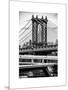 Manhattan Bridge with the Empire State Building Center from Brooklyn Bridge-Philippe Hugonnard-Mounted Art Print