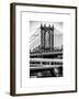 Manhattan Bridge with the Empire State Building Center from Brooklyn Bridge-Philippe Hugonnard-Framed Art Print