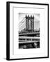 Manhattan Bridge with the Empire State Building Center from Brooklyn Bridge-Philippe Hugonnard-Framed Art Print