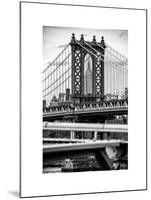 Manhattan Bridge with the Empire State Building Center from Brooklyn Bridge-Philippe Hugonnard-Mounted Art Print