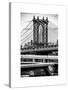 Manhattan Bridge with the Empire State Building Center from Brooklyn Bridge-Philippe Hugonnard-Stretched Canvas