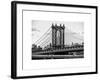 Manhattan Bridge with the Empire State Building Center from Brooklyn Bridge-Philippe Hugonnard-Framed Art Print