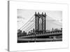 Manhattan Bridge with the Empire State Building Center from Brooklyn Bridge-Philippe Hugonnard-Stretched Canvas