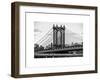 Manhattan Bridge with the Empire State Building Center from Brooklyn Bridge-Philippe Hugonnard-Framed Art Print